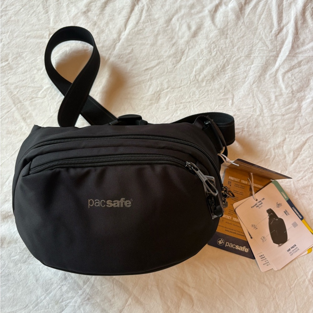 Pacsafe Vibe 100 Hip Pack Black Ripstop Anti-Theft Belt Bag